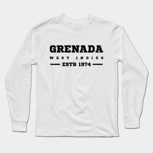 Grenada Estb 1974 West Indies Patriotic Design Long Sleeve T-Shirt